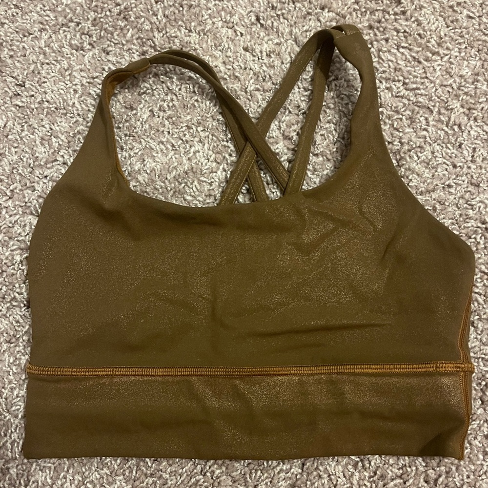 Lululemon Athletica gold/olive Energy  Bra - 6